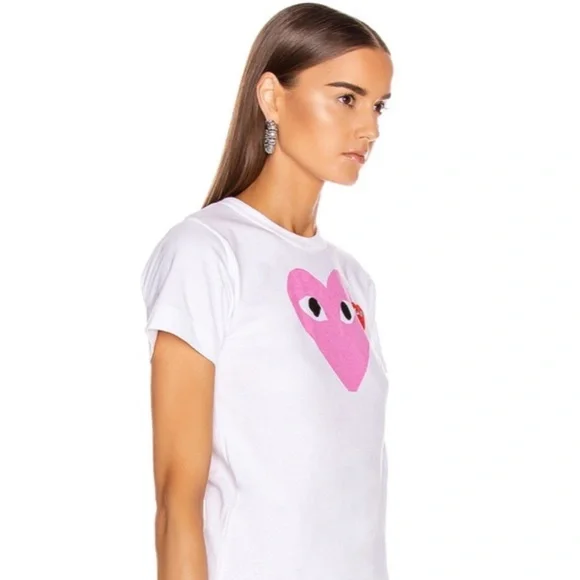 Comme des Garçons PLAY Tee Shirt Pink Heart - Picture 4 of 17